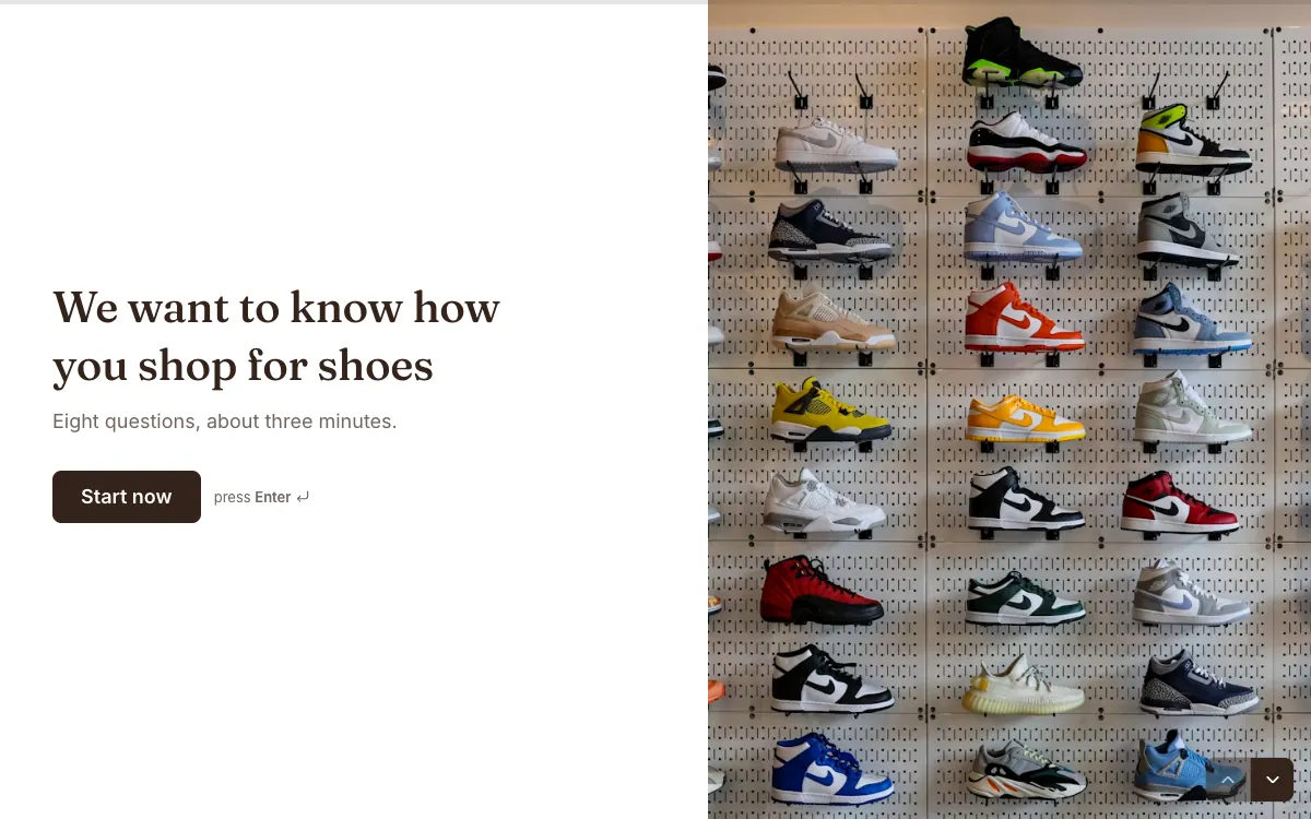 Market research survey: a screen from the Forms market research template