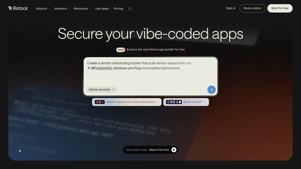 Retool website homepage